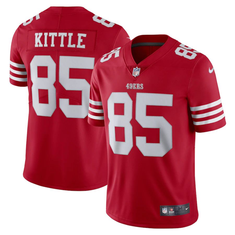 Men San Francisco 49ers #85 George Kittle Nike Scarlet Vapor Limited NFL Jersey